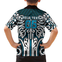 Custom Aotearoa Ngati Porou Family Matching Off Shoulder Short Dress and Hawaiian Shirt Maori Tribal Pattern Mix Poutama LT05 - Polynesian Pride