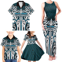 Custom Aotearoa Ngati Porou Family Matching Tank Maxi Dress and Hawaiian Shirt Maori Tribal Pattern Mix Poutama LT05 - Polynesian Pride
