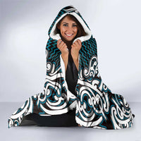Custom Aotearoa Ngati Porou Hooded Blanket Maori Tribal Pattern Mix Poutama