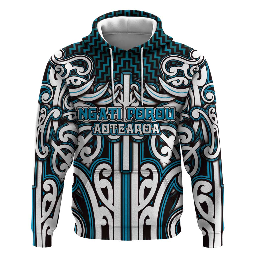 Custom Aotearoa Ngati Porou Hoodie Maori Tribal Pattern Mix Poutama