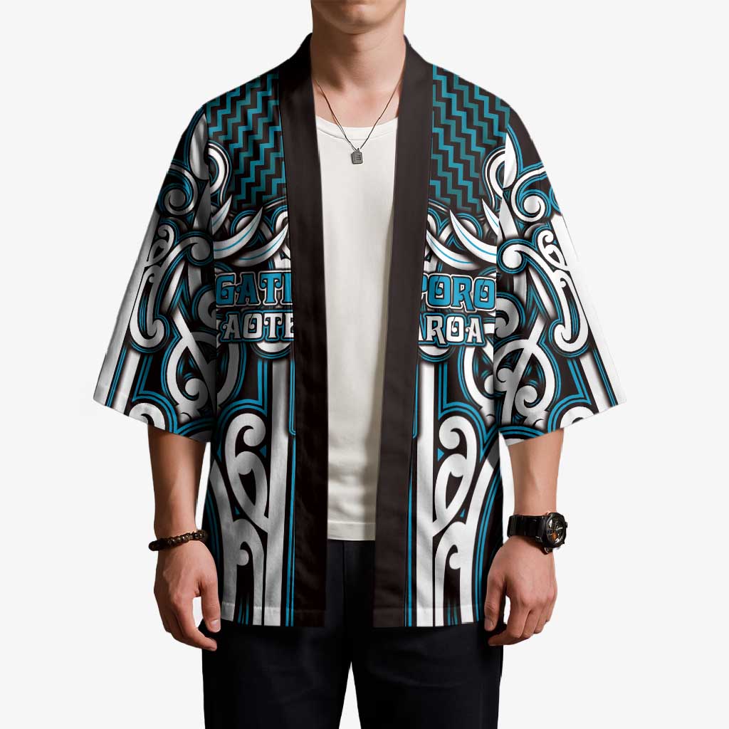 Custom Aotearoa Ngati Porou Kimono Maori Tribal Pattern Mix Poutama