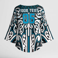 Custom Aotearoa Ngati Porou Kimono Sleeve Blouse Maori Tribal Pattern Mix Poutama