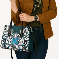 Custom Aotearoa Ngati Porou Leather Bag Maori Tribal Pattern Mix Poutama