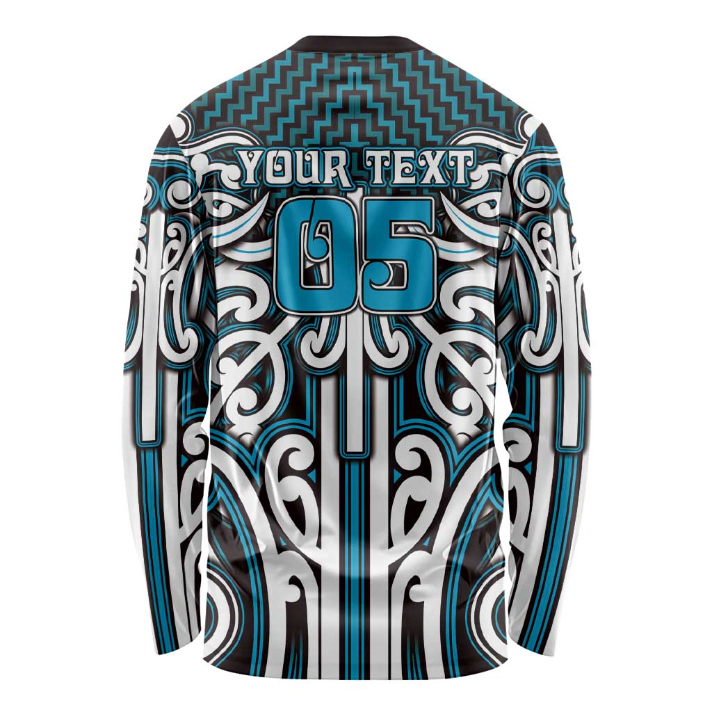 Custom Aotearoa Ngati Porou Long Sleeve Shirt Maori Tribal Pattern Mix Poutama