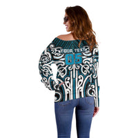 Custom Aotearoa Ngati Porou Off Shoulder Sweater Maori Tribal Pattern Mix Poutama