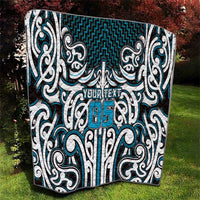 Custom Aotearoa Ngati Porou Quilt Maori Tribal Pattern Mix Poutama