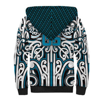 Custom Aotearoa Ngati Porou Sherpa Hoodie Maori Tribal Pattern Mix Poutama