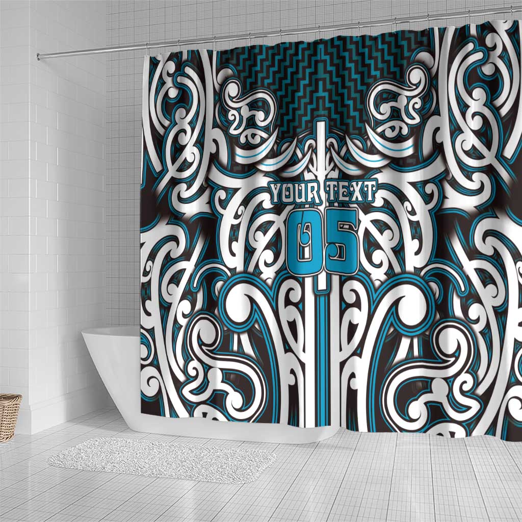 Custom Aotearoa Ngati Porou Shower Curtain Maori Tribal Pattern Mix Poutama