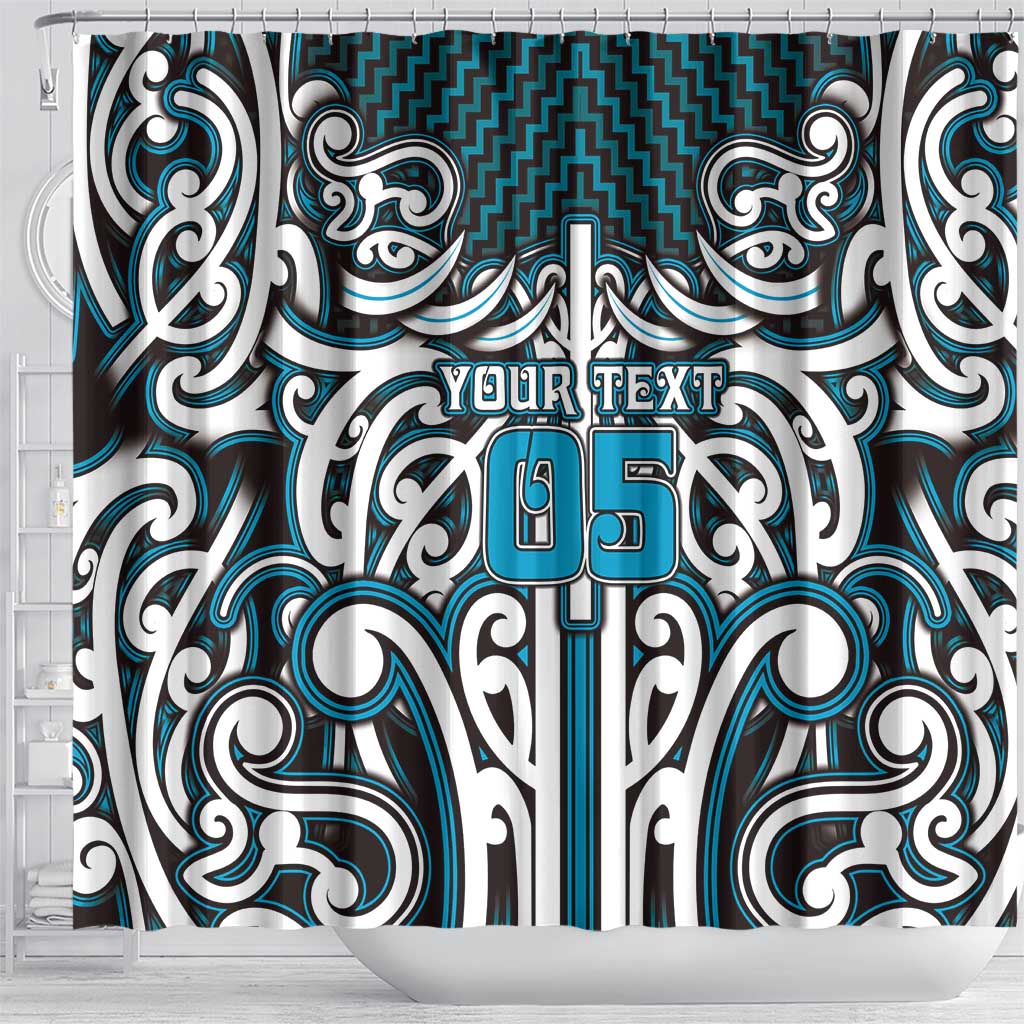 Custom Aotearoa Ngati Porou Shower Curtain Maori Tribal Pattern Mix Poutama