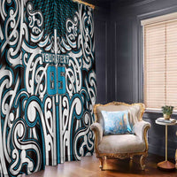 Custom Aotearoa Ngati Porou Window Curtain Maori Tribal Pattern Mix Poutama