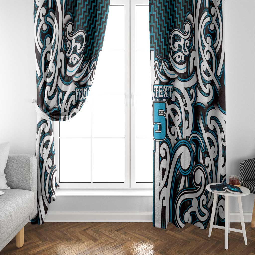 Custom Aotearoa Ngati Porou Window Curtain Maori Tribal Pattern Mix Poutama