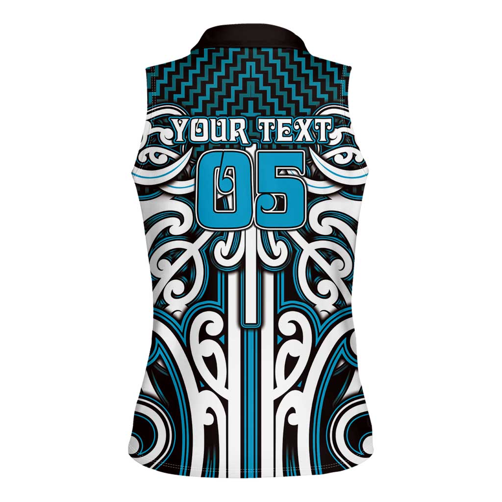 Custom Aotearoa Ngati Porou Women Sleeveless Polo Shirt Maori Tribal Pattern Mix Poutama