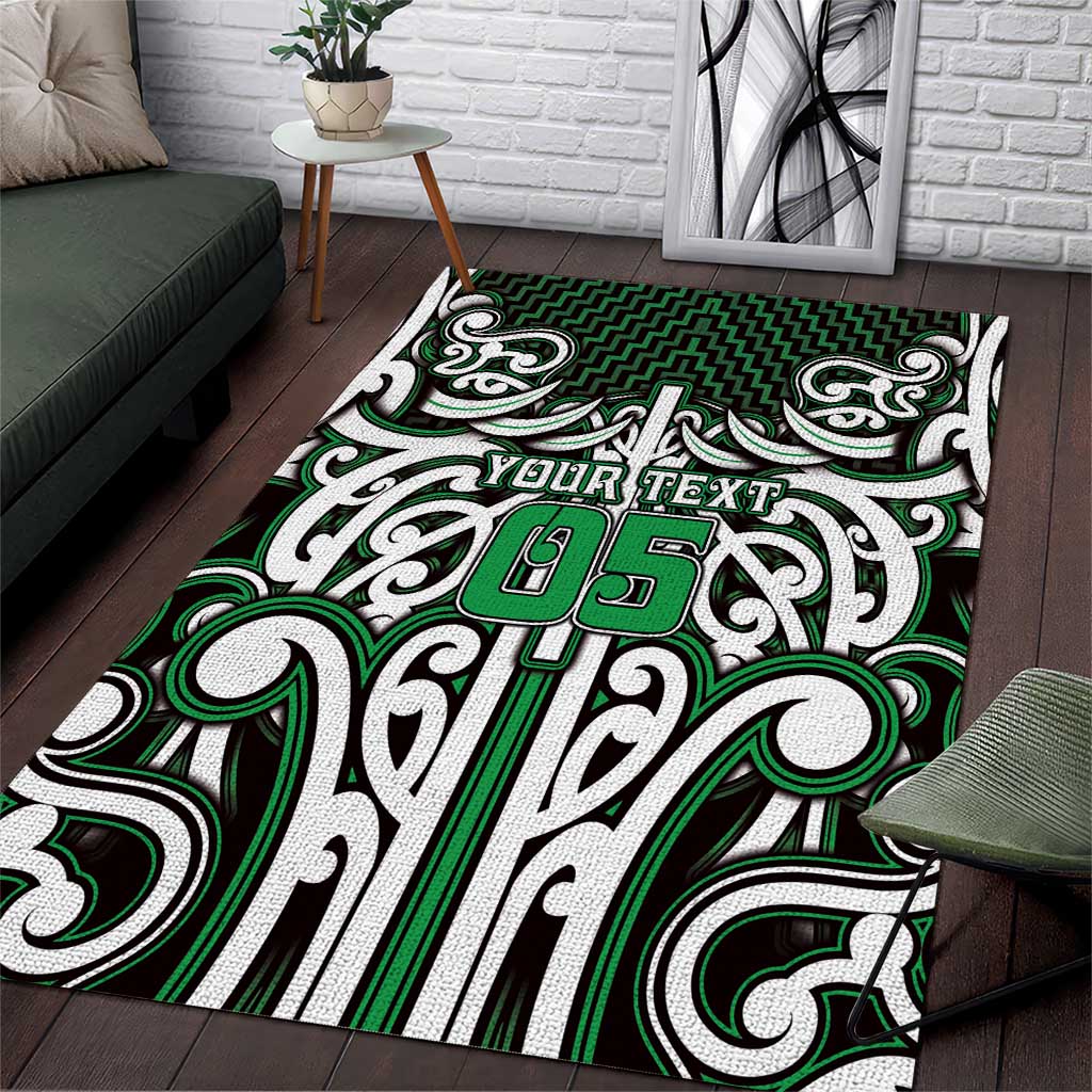 Custom Aotearoa Ngai Tahu Area Rug Maori Tribal Pattern Mix Poutama LT05 Green - Polynesian Pride