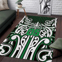 Custom Aotearoa Ngai Tahu Area Rug Maori Tribal Pattern Mix Poutama LT05 Green - Polynesian Pride