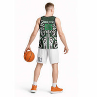 Custom Aotearoa Ngai Tahu Basketball Jersey Maori Tribal Pattern Mix Poutama