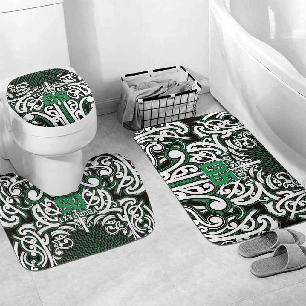 Custom Aotearoa Ngai Tahu Bathroom Set Maori Tribal Pattern Mix Poutama LT05 Mat Set Only (3 pcs) One Size Green - Polynesian Pride