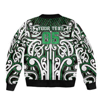 Custom Aotearoa Ngai Tahu Bomber Jacket Maori Tribal Pattern Mix Poutama LT05 - Polynesian Pride