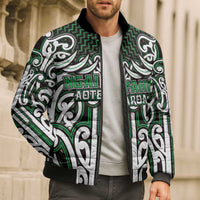 Custom Aotearoa Ngai Tahu Bomber Puffer Jacket Maori Tribal Pattern Mix Poutama LT05 - Polynesian Pride