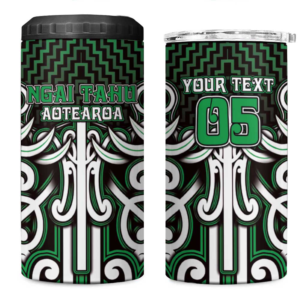 Custom Aotearoa Ngai Tahu 4 in 1 Can Cooler Tumbler Maori Tribal Pattern Mix Poutama