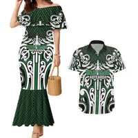 Custom Aotearoa Ngai Tahu Couples Matching Mermaid Dress and Hawaiian Shirt Maori Tribal Pattern Mix Poutama