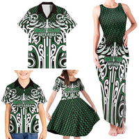 Custom Aotearoa Ngai Tahu Family Matching Tank Maxi Dress and Hawaiian Shirt Maori Tribal Pattern Mix Poutama LT05 - Polynesian Pride