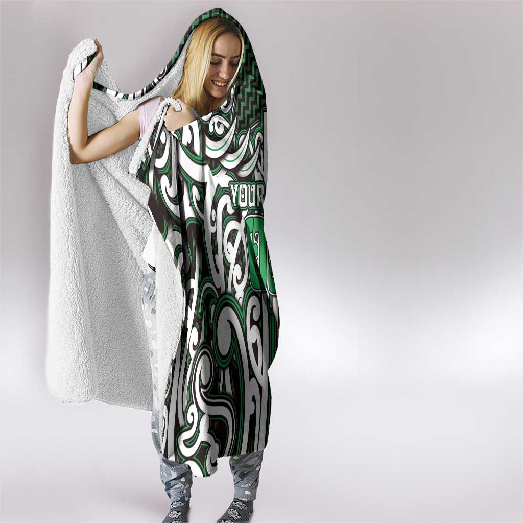 Custom Aotearoa Ngai Tahu Hooded Blanket Maori Tribal Pattern Mix Poutama