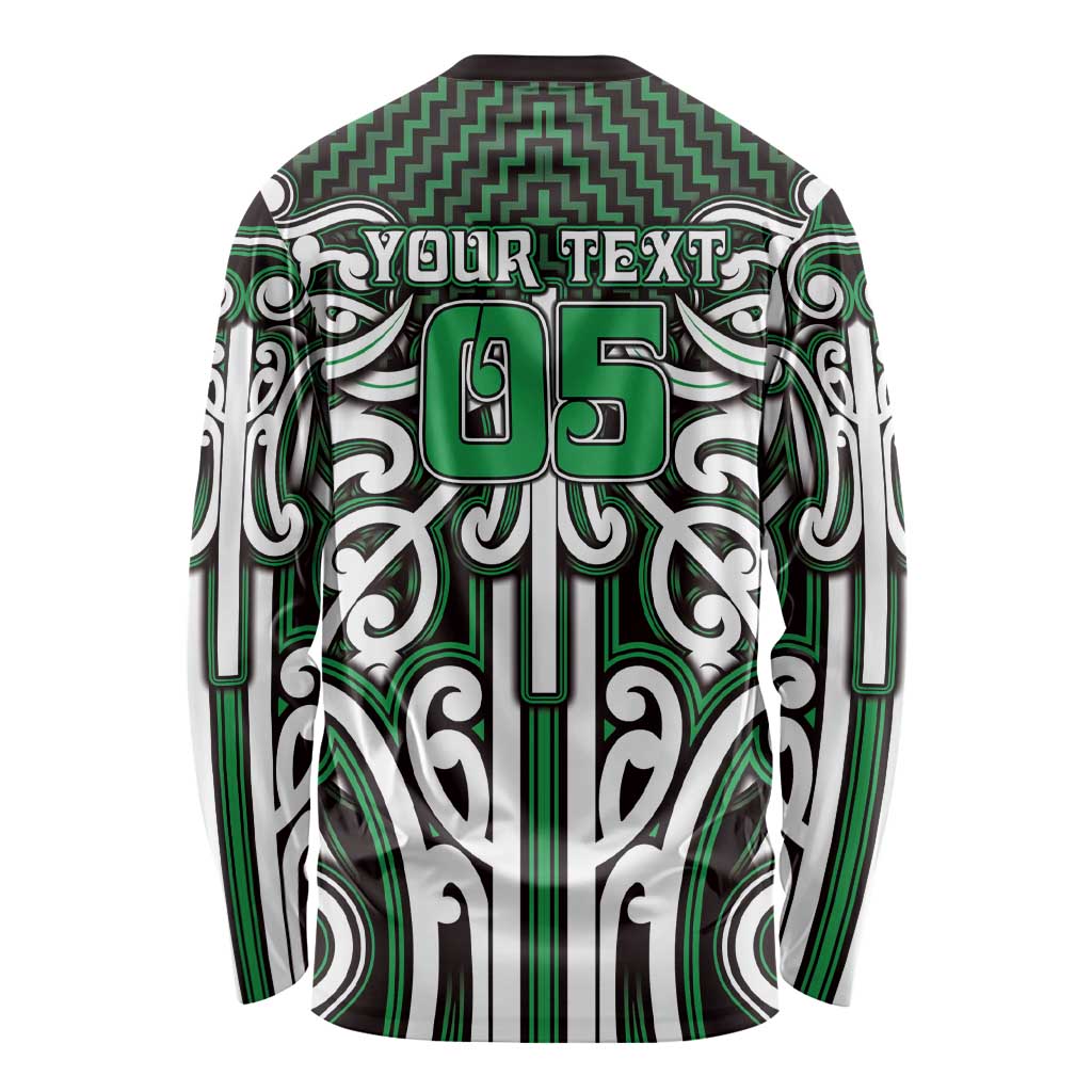 Custom Aotearoa Ngai Tahu Long Sleeve Shirt Maori Tribal Pattern Mix Poutama