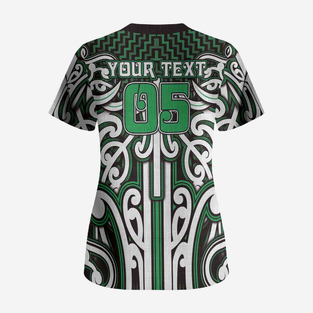 Custom Aotearoa Ngai Tahu Scrub Top Maori Tribal Pattern Mix Poutama LT05 - Polynesian Pride