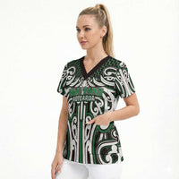 Custom Aotearoa Ngai Tahu Scrub Top Maori Tribal Pattern Mix Poutama LT05 - Polynesian Pride