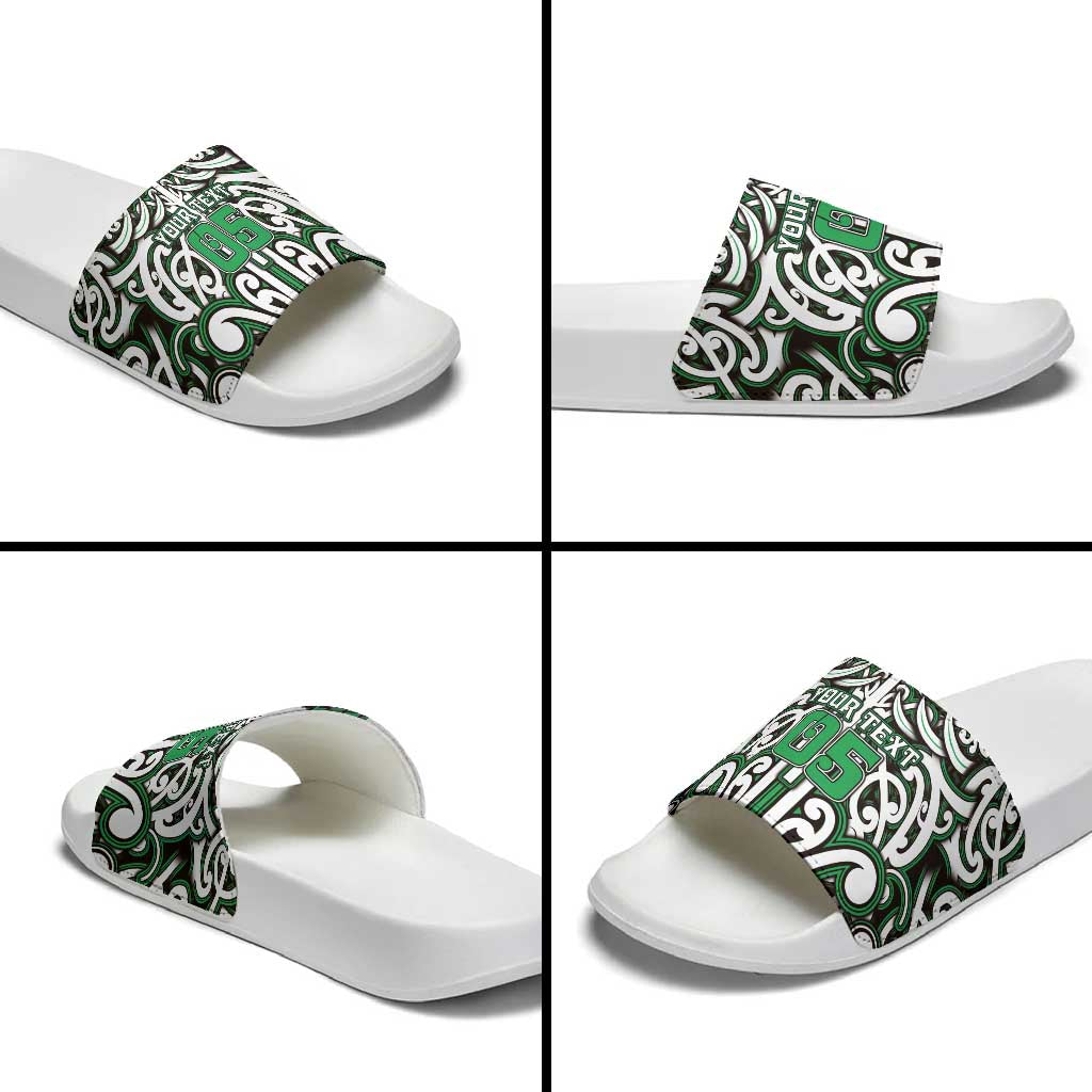 Custom Aotearoa Ngai Tahu Slide Sandals Maori Tribal Pattern Mix Poutama
