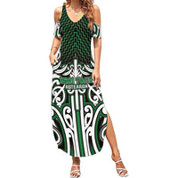 Custom Aotearoa Ngai Tahu Summer Maxi Dress Maori Tribal Pattern Mix Poutama