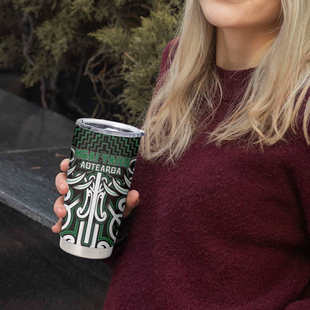 Custom Aotearoa Ngai Tahu Tumbler Cup Maori Tribal Pattern Mix Poutama
