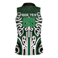 Custom Aotearoa Ngai Tahu Women Sleeveless Polo Shirt Maori Tribal Pattern Mix Poutama