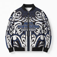 Custom Aotearoa Ngati Tuwharetoa Bomber Puffer Jacket Maori Tribal Pattern Mix Poutama