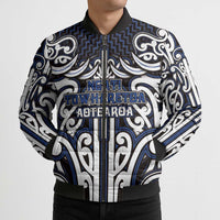 Custom Aotearoa Ngati Tuwharetoa Bomber Puffer Jacket Maori Tribal Pattern Mix Poutama