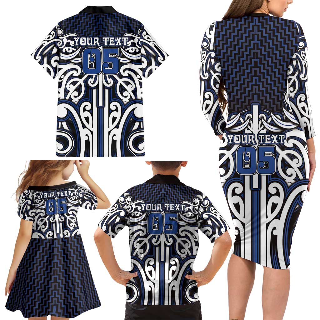 Custom Aotearoa Ngati Tuwharetoa Family Matching Long Sleeve Bodycon Dress and Hawaiian Shirt Maori Tribal Pattern Mix Poutama LT05 - Polynesian Pride