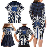 Custom Aotearoa Ngati Tuwharetoa Family Matching Long Sleeve Bodycon Dress and Hawaiian Shirt Maori Tribal Pattern Mix Poutama LT05 - Polynesian Pride