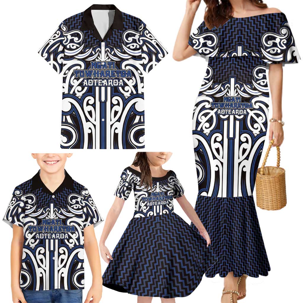 Custom Aotearoa Ngati Tuwharetoa Family Matching Mermaid Dress and Hawaiian Shirt Maori Tribal Pattern Mix Poutama LT05 - Polynesian Pride