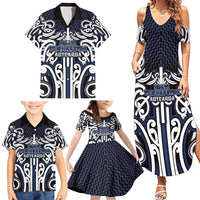 Custom Aotearoa Ngati Tuwharetoa Family Matching Summer Maxi Dress and Hawaiian Shirt Maori Tribal Pattern Mix Poutama LT05 - Polynesian Pride
