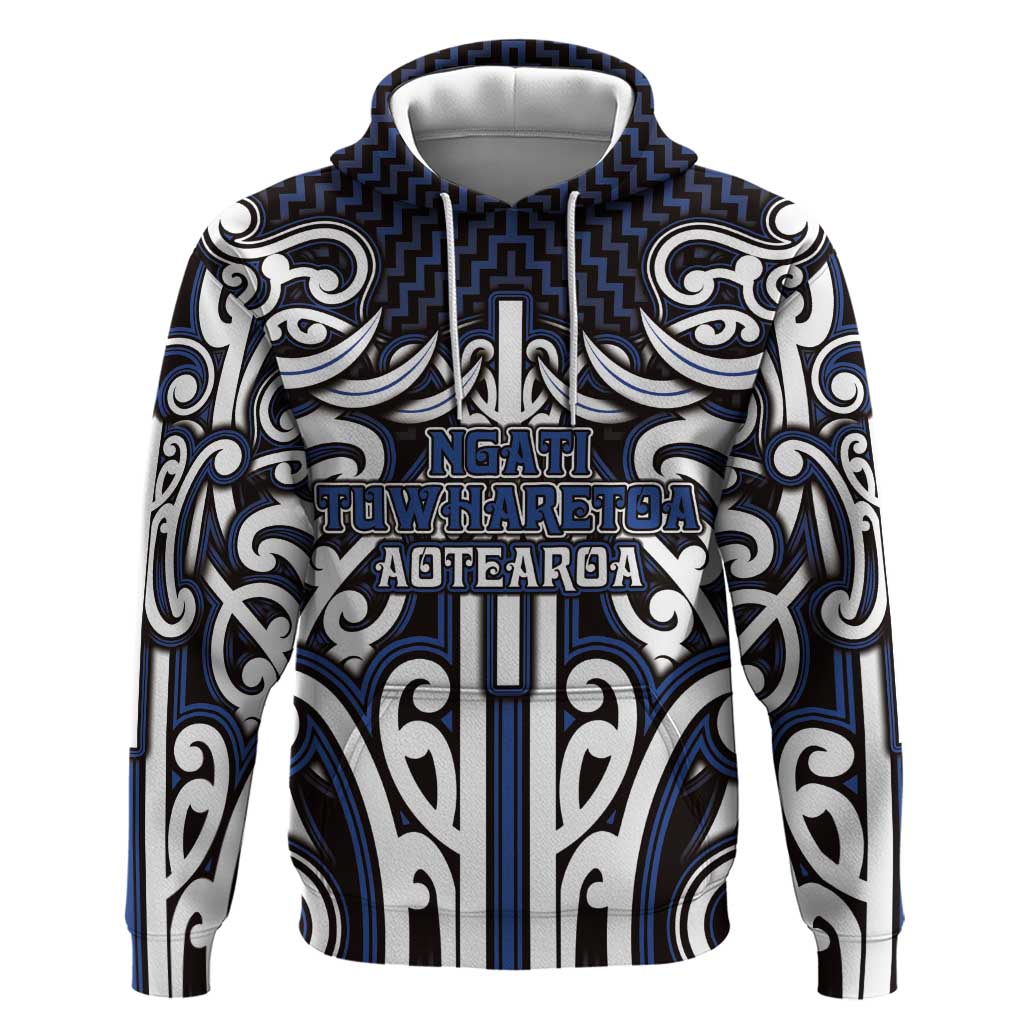 Custom Aotearoa Ngati Tuwharetoa Hoodie Maori Tribal Pattern Mix Poutama