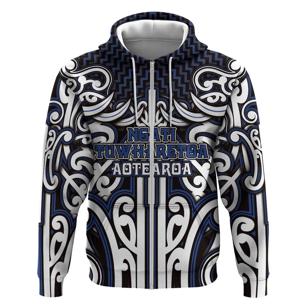 Custom Aotearoa Ngati Tuwharetoa Hoodie Maori Tribal Pattern Mix Poutama