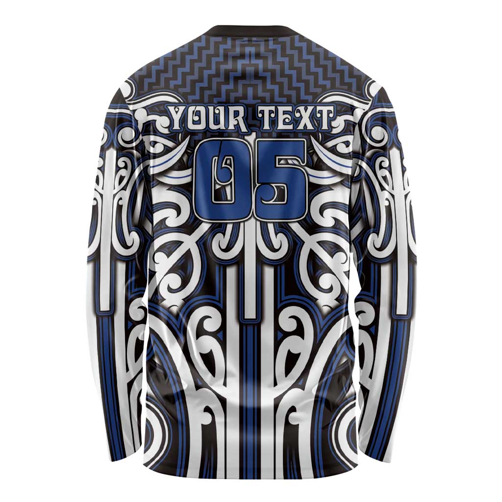 Custom Aotearoa Ngati Tuwharetoa Long Sleeve Shirt Maori Tribal Pattern Mix Poutama