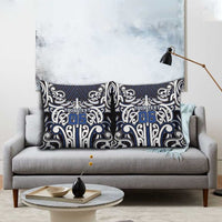 Custom Aotearoa Ngati Tuwharetoa Pillow Cover Maori Tribal Pattern Mix Poutama