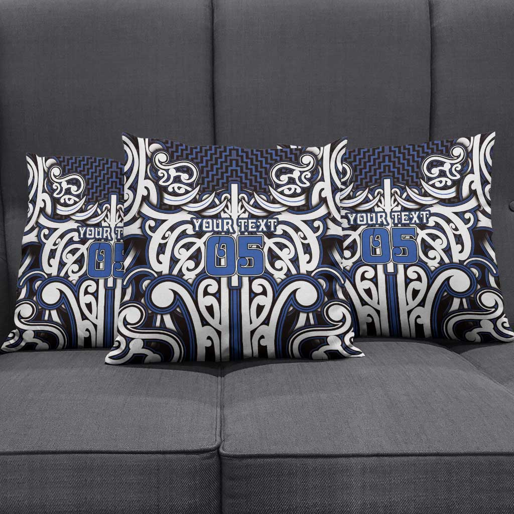 Custom Aotearoa Ngati Tuwharetoa Pillow Cover Maori Tribal Pattern Mix Poutama