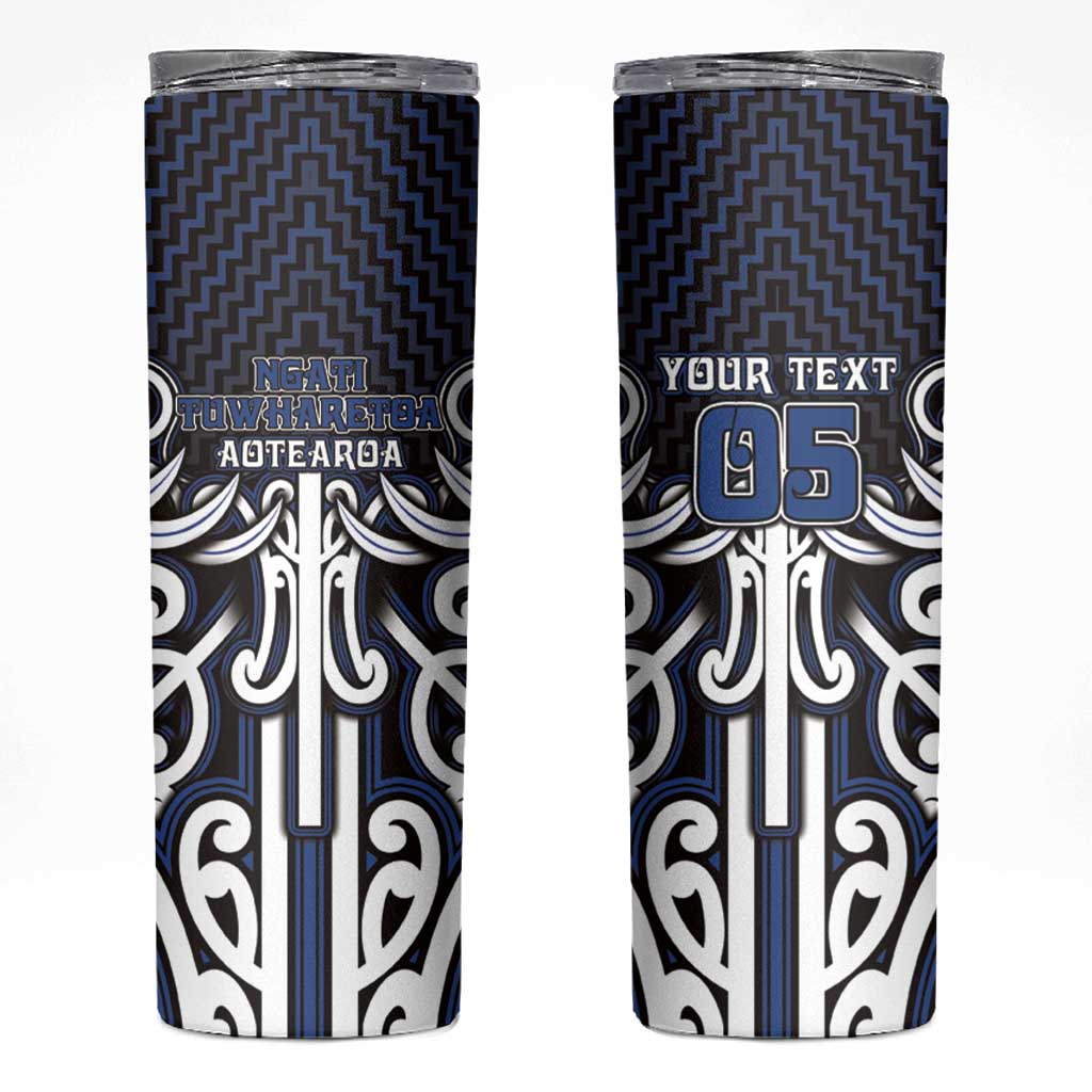 Custom Aotearoa Ngati Tuwharetoa Skinny Tumbler Maori Tribal Pattern Mix Poutama