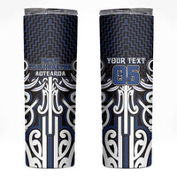 Custom Aotearoa Ngati Tuwharetoa Skinny Tumbler Maori Tribal Pattern Mix Poutama