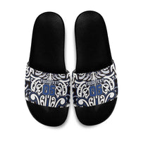 Custom Aotearoa Ngati Tuwharetoa Slide Sandals Maori Tribal Pattern Mix Poutama