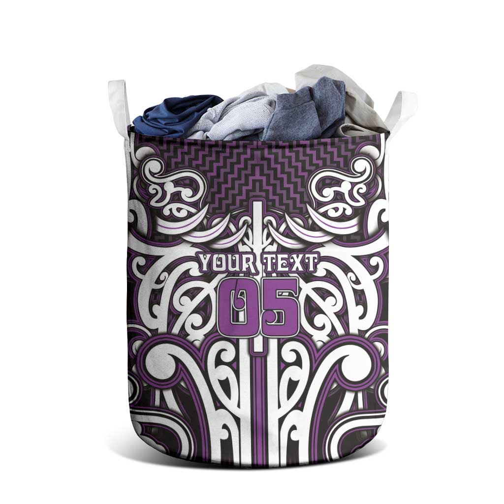 Custom Aotearoa Rangitane Laundry Basket Maori Tribal Pattern Mix Poutama
