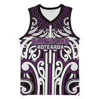 Custom Aotearoa Rangitane Basketball Jersey Maori Tribal Pattern Mix Poutama