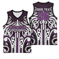 Custom Aotearoa Rangitane Basketball Jersey Maori Tribal Pattern Mix Poutama